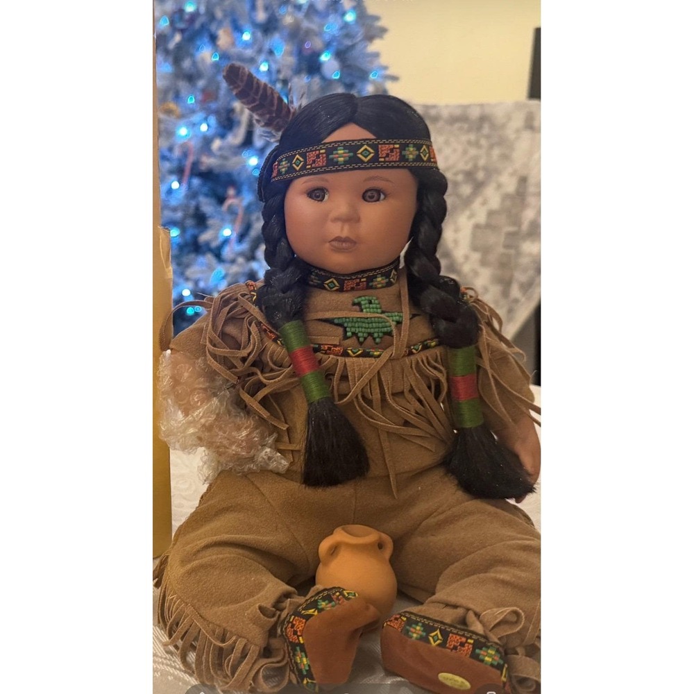 Danbury Mint BRAVE AND FREE Native American Indian Porcelain Doll Perillo 1992
